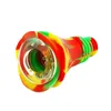 New Smoking Colorful Silicone Bubbler More Style 14MM 18MM Male Double Joint Herb Tobacco Filter Glass Porous Bowl Oil Rigs Waterpipe Bong DownStem Cigarette Holder