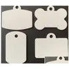 Hundtagg -ID -kort 100st Taggar sublimering Diy Blank White Aluminium Double Sided Square Pet Tag ID Mix Style Drop Delivery Home DHXBM