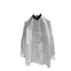 Blusas de mujer Camisas diseñador 2023 Primavera / Verano Nuevo estilo Fino plisado Frente Craft Algodón Versátil Negro Cuello redondo Camisa YYH7