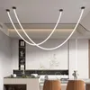 Lampy wiszące Nordic Wąż LED żyrandol do jadalni w centrum salonu stolik kuchenna sypialnia lampa Minimalistyczna dekoracje Lustry