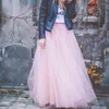 Skirts FOLOBE Vintage Style 7 Layers Stock Long Tulle Skirt Muslim High Waist Womens Adult Faldas Jupe Saia