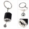 Ny bil Gear Box Keychain Imitation 6 Speed ​​Manual Car Styling Keyring Gear Knob Shift Gearbox Stick Present Car Interior