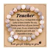 2023 Neue Lehrer-Anerkennungsgeschenke Naturstein-Lehrer-Perlenarmband-Geschenke für Frauen Dankeschön-Lehrer-Geschenke