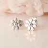 Boucles d'oreilles CAOSHI Sweet Girl's Flower avec un design simple Accessoires mignons pour les femmes Délicat Femme Quotidien Wearable Jewelry