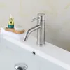Robinets de lavabo de salle de bain arrivée et mélangeur d'eau froide brossé 304 acier inoxydable pont monté robinet de bassin robinet baignoire