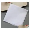 Handkerchief 120pcscotton toalhas cortador diy em branco decoração de decoração de pano de pano artesanato safra vintage hanky omã gota de casamento delld dhuuh