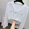 Women's Blouses Spring Fashion Button Up Satin Silk Shirt Vintage Blouse Women Office Lady Sheer Top Korean Ladies A42