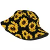 Bérets tournesols motif Floral seau chapeau pour femmes hommes imprimé Helianthus Annuus été plage soleil pêcheur casquette