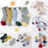 Socks 5 pairs/batch of baby cotton unisex solid color stockings children's sports hose spring autumn striped socks soft and warm in winter G220524