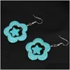 Charme Femmes Étoiles Et Fleurs Tibétain Sier Turquoise Boucles D'oreilles Gstqe030 Mode Cadeau Style National Femmes Diy Boucle D'oreille Drop Delivery J Dhzvm