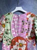 Designer Original robe perlée 2023 printemps/été nouvelle mode fleur imprimer femmes col rond manches courtes robe élégante S-XL