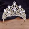 Diğer Moda Aksesuarları Kalite Pageant Crown Headdress Kraliyet Kraliçe Büyük Su Damla Kristal Tiaras Diadem Gelin Düğün Saç Takı Gelin Accesso J230525