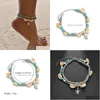 Anklets fot smycken originalitet sköld sköldpadda Pendeloque Cut Anklet Twinset Yoga Sandy Beach Ornament Drop Delivery Dhxvx