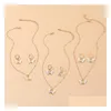 Pendientes Collar Mariposa Collares Pendientes Conjuntos de joyas Gsfs024 Moda Mujer Regalo Conjunto Entrega directa Dhndm