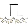 Kroonluchters moderne boomtak led kroonluchter licht acryl firefly g4 plafondlamp voor keukenkunst decor hangende armatuur