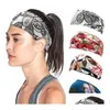 Headbands 42 Color Headband Fashion Sweat Absorption Hair Band Cotton Woman Fitness Elastic Sports Accessories Female Yoga Drop Deli Dhmc2