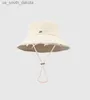 Chapéus de aba larga Mulher marca de luxo Chapéus largos Designer de verão Le Bob Andichaut Bucket Hat Solid Metal Letter Hat L230523