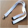 Christmas Decorations Sublimation Long Lanyard White Polyester Sides Printing Transfer Lanyards Consumables Drop Delivery Home Garde Dhjmy