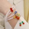 Charm Bracelets The Three Times Natural White Agate Bracelet Chalcedony Heart Little Pure And Fresh Restore Ancient Ways Design