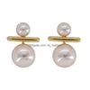 Stud Exquisite Simated Pearl Earrings Women Elegant Simple White All Match Pendientes Fashion Jewelry Gift Drop Delivery Dhkoy