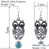 Charme Femmes Sculpté Hibou Tibétain Sier Turquoise Boucles D'oreilles Gstqe034 Mode Cadeau Style National Femmes Diy Boucle D'oreille Drop Delivery Bijoux Dh0Dg