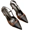 Damskie sandały stare kwiaty wysokie obcasy metalowe buty imprezowe luksusowe butę listew buts top skórzany buty nowe moda spiczaste buty palce letnie klasyczne klamra