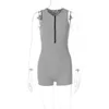 Jumpsuits für Frauen ROMPERN WIND 2023 Sommer Frauen Neue Produkt ärmellose Reißverschluss Cardigan Slim Fit Hip Hifting Sport Fitness Jumpsuit T230525