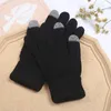 S3696 Women's Winter Thick Gloves Mittens Cold Proof Riding Touch Screensaver Warm Wool Knitted Gloves