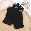 S3696 Winter dikke dikke handschoenen voor dames Mittens Cold Proof Riding Touch Screensaver Warm Wool Gebreide handschoenen