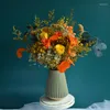 Dekoratif çiçekler büyük kuru gül buket dekorasyon için yüksek kaliteli korunmuş okaliptüs ortanca düğün diy ev