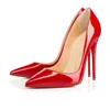 Designer Womens Red Bottoms High Heels klänning läder 6 cm 8cm 10 cm 12cm 14cm Luxurys Platform Peep Toes Sexig spetsiga tårrödsul