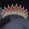 Andra modetillbehör Kvalitet Rhinestone Tiaras och Crowns pannband för Queen Bridal Wedding Crown Hair Jewel Princess Prickband Party Head Orna J230525