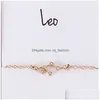 Bracelets De Charme Cristal Cz Horoscope Zodiaque 12 Constellation Signe Étoile Strass Astrologie Disque Bracelet Bijoux Pour Femmes Filles Dr Dhwlc