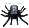 Electric/RC Animals Electronic pet Remote Control Simulation tarantula Eyes Shine smart black Spider 4Ch Halloween RC Tricky Prank Scary Toy gift 230525