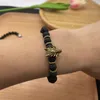 Bangle Standard mogna män armband mode naturlig vulkanisk lava sten pärlor leopard huvudarmband religiös bönmeditation smycken