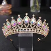 Otros accesorios de moda KMVEXO Barroco Lujo AB Color Cristal Coronas nupciales Diamante de imitación Diadema Tiaras Novia Diadema Fiesta de bodas Cabello Jewe J230525