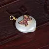 Charms Multi Colors Cz Paved Tiny Gold Tie Knot Natural Freshwater Pearl Pendant Bead Charm For Choker Earring Jewelry Making