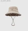 Chapéus de aba larga Mulher marca de luxo Chapéus largos Designer de verão Le Bob Andichaut Bucket Hat Solid Metal Letter Hat L230523