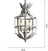 Lampy wiszące antyczne stara biała lampa żyrandola vintage przemysłowy mini klatka Latarna Żelazna świeca żyrandole oświetleniowe