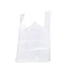 Opbergtassen Toyvian White T -shirt met handgreep Grade Bag verpakking Supermarkt Supermarkt Kruidenier 100 stcs