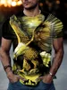 Heren T -shirt Eagle Animal Crew Neck Neck Street Print Print Tops Sportswear Casual Fashion Comfortabele blauwe Summer Spring Graphic T -stukken