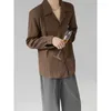 Men's Casual Shirts Korean Fashion Drape For Men Solid Color Long Sleeve Ice Silk Smart Comfortable Suit Collar Lining Shirt