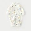 Rompers Babany Bebe Born Baby Boys Girls 100% katoenen bedrukte jumpsuit lange mouw Romper pyjama kleding kleding overalls 230525