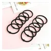 Hair Rubber Bands Strongly Pl The Black Band Rope Fabric Elastic Loop Gsfq081 Basic Tieup Gift Head Accessories Drop Delivery Jewelr Dhhdn