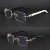 Lunettes de créateur pour femmes Vintage Mens Original noir marbré corne de buffle lunettes or argent métal jambes lunettes sans monture hommes voyage tour lunettes luxe bois