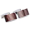Cuff Links C-MAN Luxury Red Stripe Shirt Men's Brand Cufflinks High Quality Silver Abotoaduras Jewelry G220525
