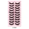 10 par fluffiga falska ögonfransar 3D Faux Mink Lashes Eye Lash Extensions mjuk återanvändbar grymhet gratis