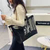 2024Classic Womens Bag New Shoulder Bag Handbag Korean Style Student Mesh Simple Trendy Beach Shopping Bags565