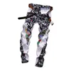 Męskie dżinsy Europejskie amerykańskie mężczyzn kolorowe dżinsy Spring Alphabet Digital Printing Pants Męskie mody Casualne spodnie 230524