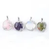 Pendant Necklaces Dragon Pendants Reiki Pendum Sier Plated Amethyst Opal Natural Gem Stone Slippers Mascot Charms Amet European Fash Dhcok